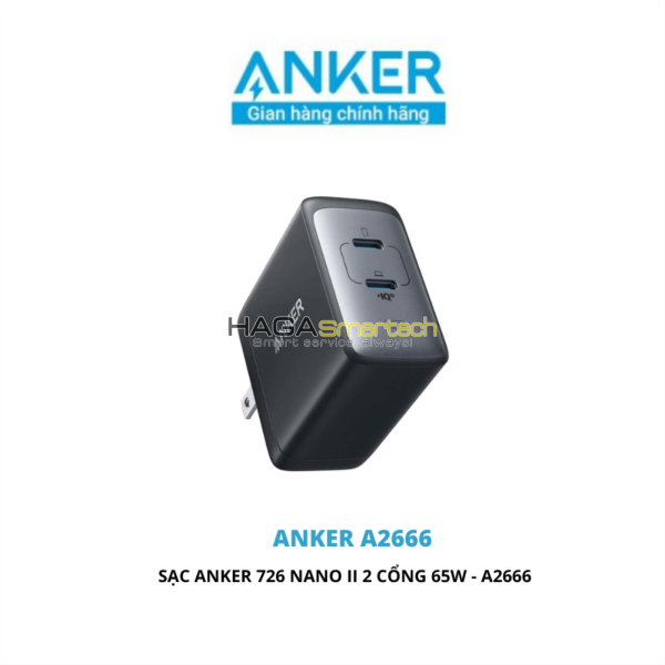 Anker Nano II 726 - 65W, Dual USB-C - A2666